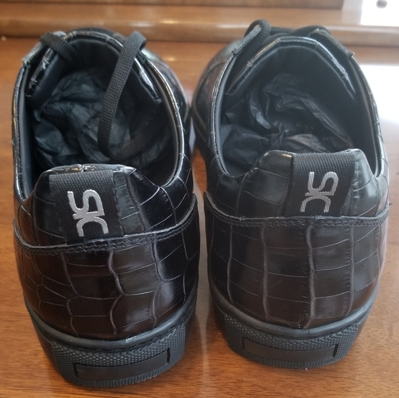 ITALIAN LEATHER EMBELLISHED CROC PRINT PIETRO 066 - Picture 6 of 11